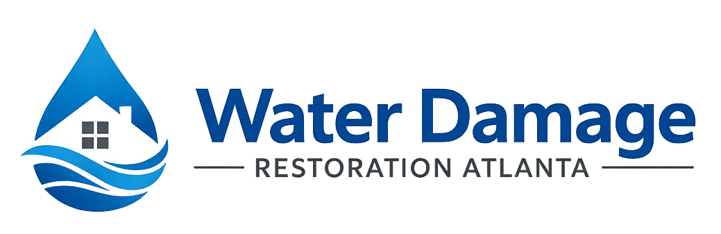 Water Damage Restoration Atlanta logo — water droplet with house icon