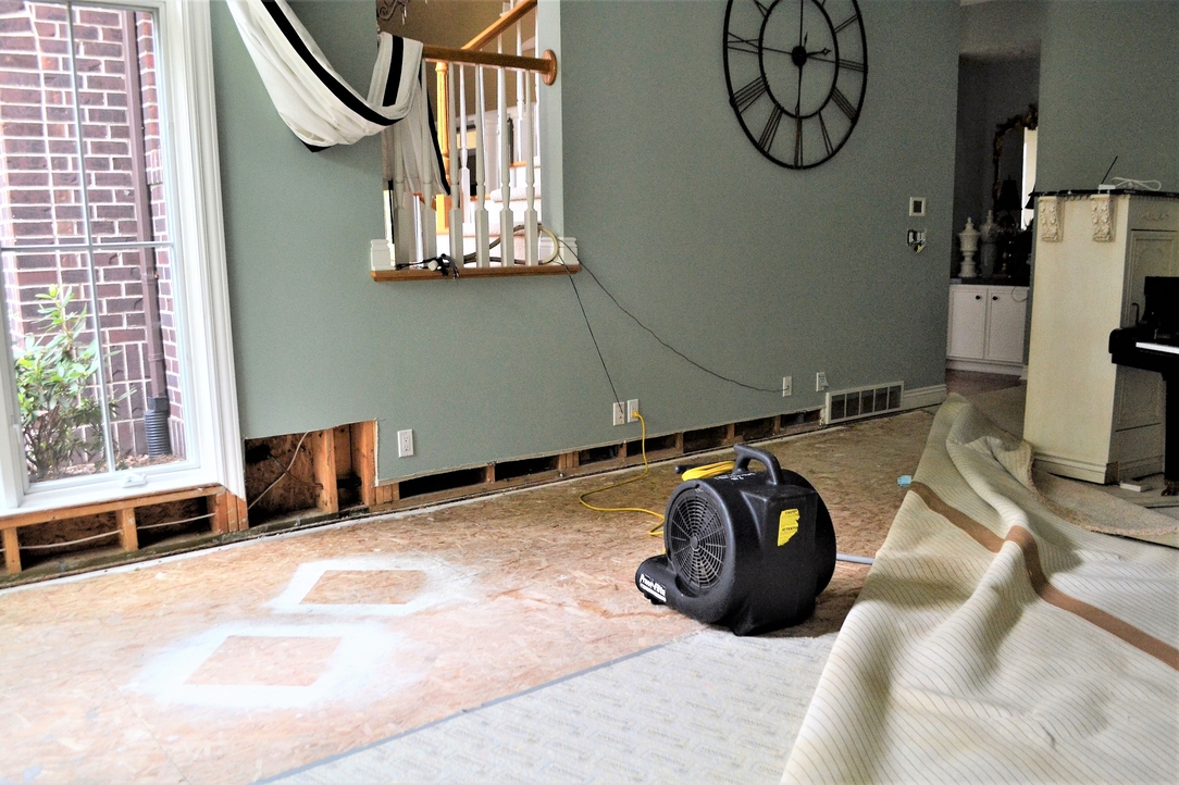 Water leak causing significant property damage — showing why prompt basement water removal is critical